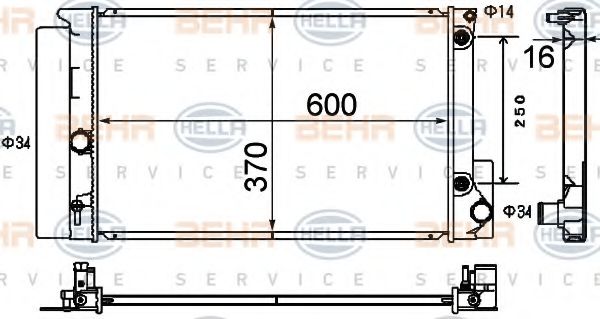 Радиатор, охлаждение двигателя BEHR HELLA SERVICE 8MK 376 790-211