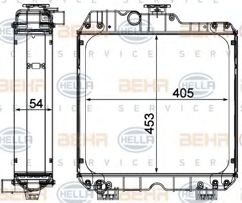 Радиатор, охлаждение двигателя BEHR HELLA SERVICE 8MK 376 792-491