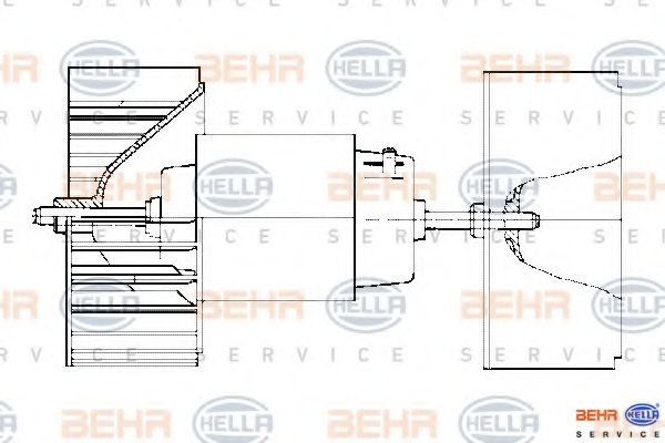 Вентилятор салона BEHR HELLA SERVICE 8EW009159171