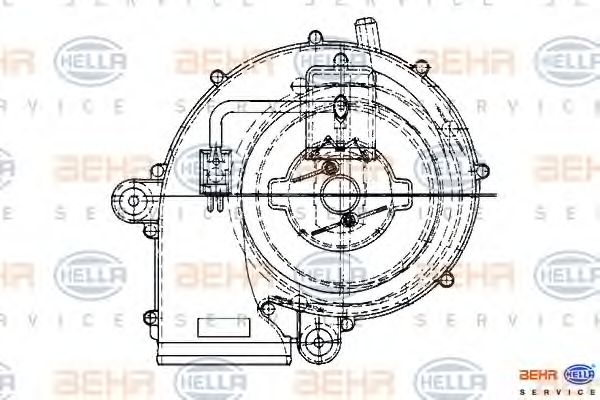 Вентилятор, охлаждение двигателя BEHR HELLA SERVICE 01127