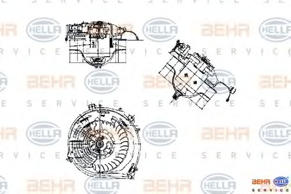 Вентилятор салона BEHR HELLA SERVICE 8EW009159331