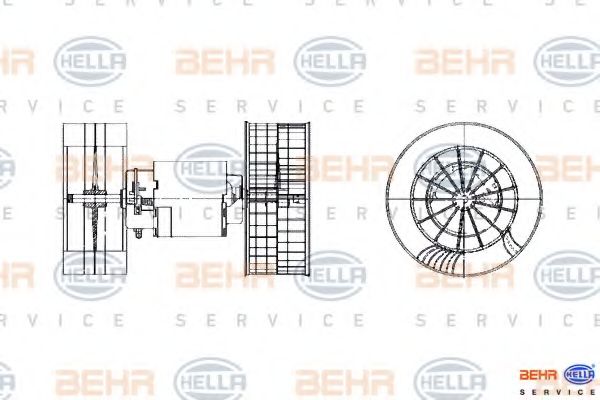 Вентилятор салона BEHR HELLA SERVICE 8EW009159361