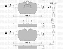 Комплект тормозных колодок, дисковый тормоз METELLI 22-0118-3K