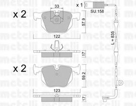 Комплект тормозных колодок, дисковый тормоз METELLI 22-0561-1K