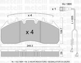 Комплект тормозных колодок, дисковый тормоз METELLI 22-0809-1K