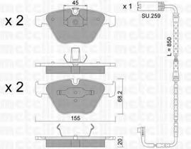 Комплект тормозных колодок, дисковый тормоз METELLI 22-0558-5K