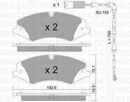 Комплект тормозных колодок, дисковый тормоз METELLI 22-0836-1K