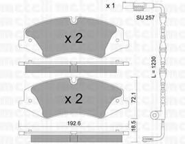 Комплект тормозных колодок, дисковый тормоз METELLI 22-0836-2K