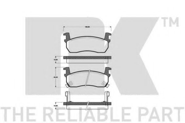 Комплект тормозных колодок, дисковый тормоз NK 222224