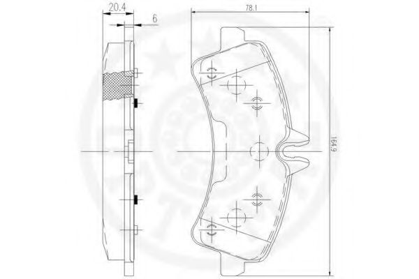 Комплект тормозных колодок, дисковый тормоз OPTIMAL 12472