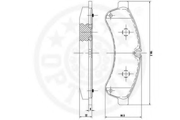 Комплект тормозных колодок, дисковый тормоз OPTIMAL 12476