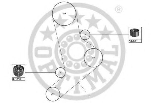 Комплект ремня ГРМ OPTIMAL SK1035