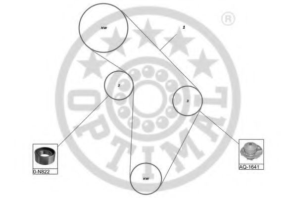 Водяной насос + комплект зубчатого ремня OPTIMAL R1286