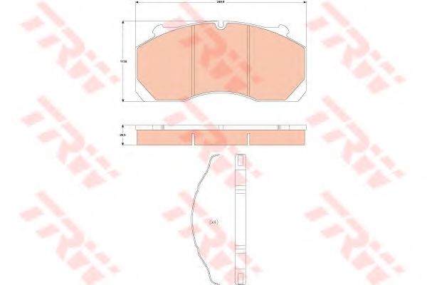Комплект тормозных колодок, дисковый тормоз TRW 29150