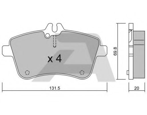 Комплект тормозных колодок, дисковый тормоз AISIN BPMB-1008