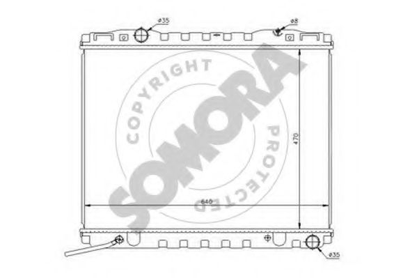 Радиатор, охлаждение двигателя SOMORA 114040