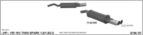 Система глушителя для спортивного автомобиля IMASAF 502000143
