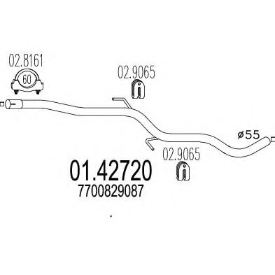 Труба выхлопного газа MTS 01.42720