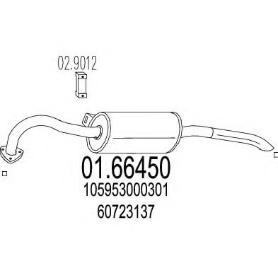 Глушитель выхлопных газов конечный MTS 01.66450