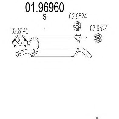 Глушитель выхлопных газов конечный MTS 01.96960