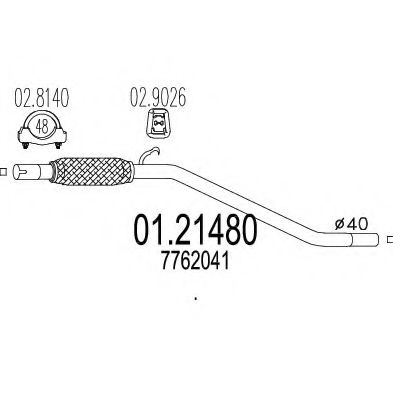 Труба выхлопного газа MTS 01.21480