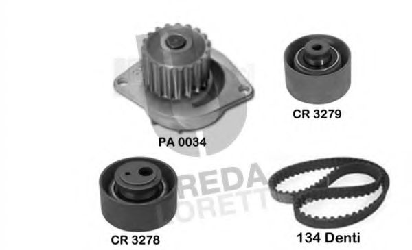 Водяной насос + комплект зубчатого ремня BREDA  LORETT KPA0348A