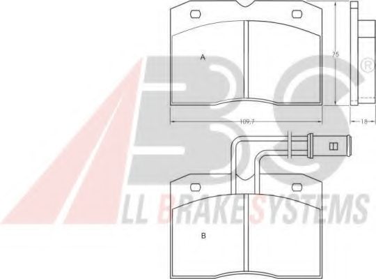 Комплект тормозных колодок, дисковый тормоз A.B.S. 36597