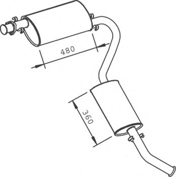 Средний / конечный глушитель ОГ DINEX 33319
