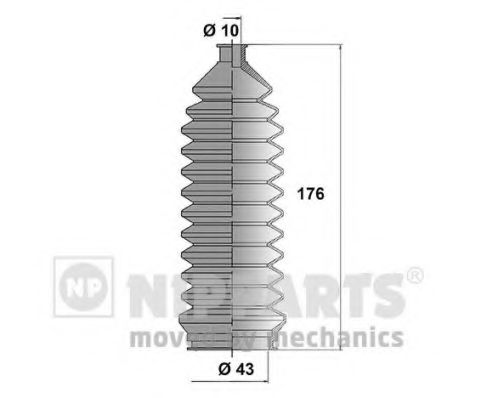 Комплект пылника, рулевое управление NIPPARTS J2858000