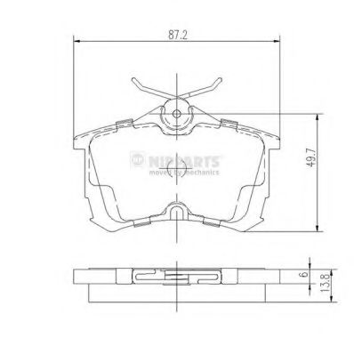 Комплект тормозных колодок, дисковый тормоз NIPPARTS J3614015