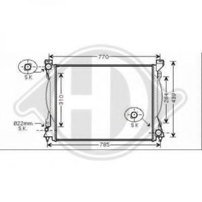 Радиатор, охлаждение двигателя DIEDERICHS 8102612