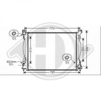 Радиатор, охлаждение двигателя DIEDERICHS 8102613