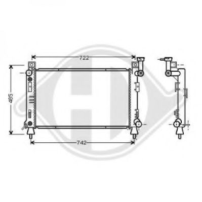 Радиатор, охлаждение двигателя DIEDERICHS 8103115