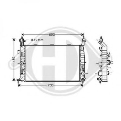 Радиатор, охлаждение двигателя DIEDERICHS 8187504