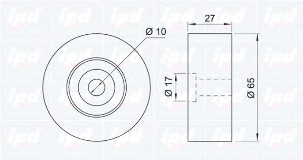 Натяжной ролик, поликлиновой  ремень IPD 150181