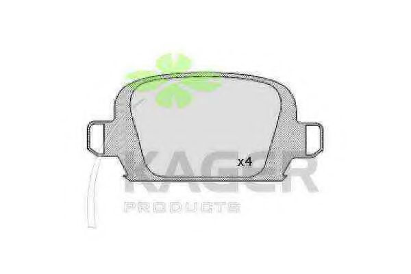 Комплект тормозных колодок, дисковый тормоз KAGER 23284