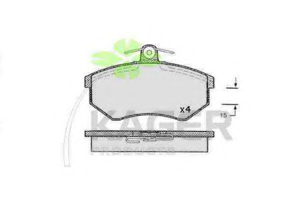 Комплект тормозных колодок, дисковый тормоз KAGER 35-0613