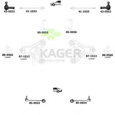Подвеска колеса KAGER 801242