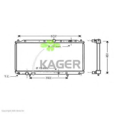 Радиатор, охлаждение двигателя KAGER 31-0679