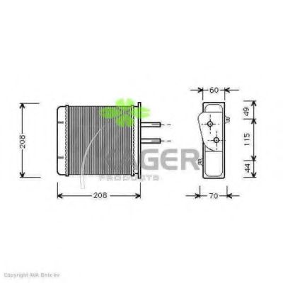 Теплообменник, отопление салона KAGER 32-0048