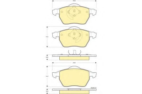 Комплект тормозных колодок, дисковый тормоз GIRLING 6114292