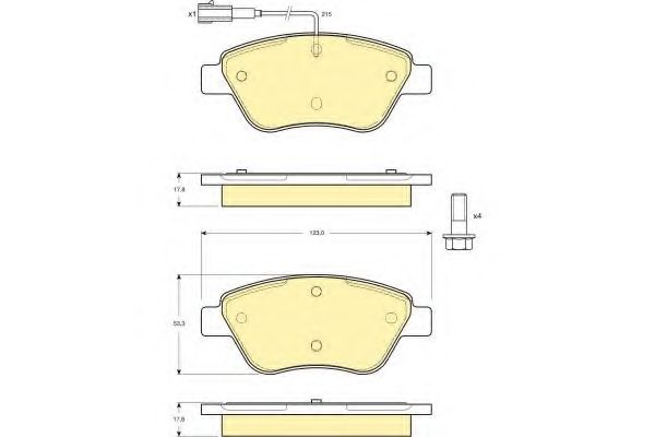 Комплект тормозных колодок, дисковый тормоз GIRLING 6114824