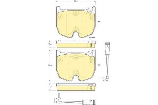 Комплект тормозных колодок, дисковый тормоз GIRLING 6115999