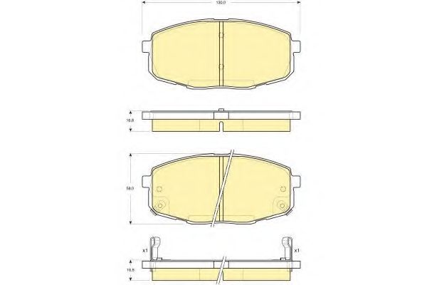 Комплект тормозных колодок, дисковый тормоз GIRLING 6133429