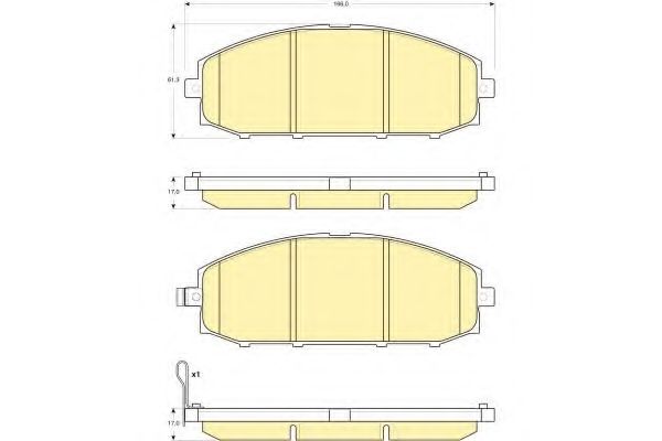 Комплект тормозных колодок, дисковый тормоз GIRLING 6133619