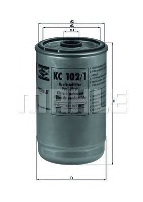 Топливный фильтр MAHLE ORIGINAL KC 102/1