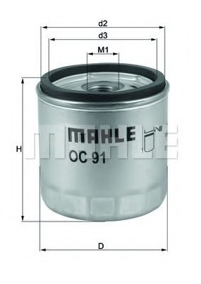 Масляный фильтр MAHLE ORIGINAL OC 91D