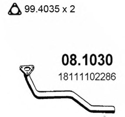 Труба выхлопного газа ASSO 081030