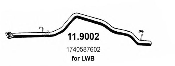Труба выхлопного газа ASSO 119002