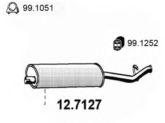 Глушитель выхлопных газов конечный ASSO 12.7127